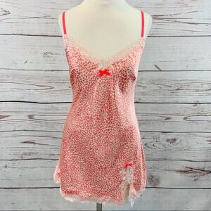 Victoria’s Secret pink heart negligee lace neon
